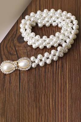 Cubic zirconia & pearl studded stylish belly chain kamar bandh waist belt 1