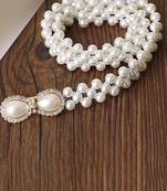 Cubic zirconia & pearl studded stylish belly chain kamar bandh waist belt
