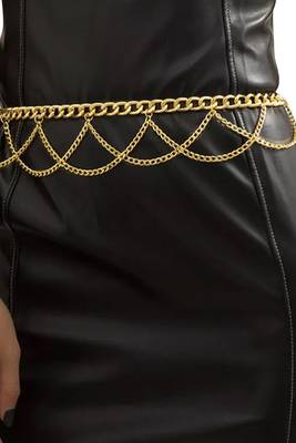 Gold plated layered chain waist belt kamar bandh belly chain fancy jewelllery gift for women 2