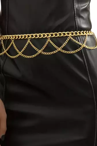 Gold plated layered chain waist belt kamar bandh belly chain fancy jewelllery gift for women