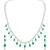 Green stylish necklace earrings set for women & girls | silver plated | cubic zirconia & crystals studded