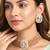 Champagne ethnic choker necklace earrings set for women & girls | gold plated | cubic zirconia crystals & beads studded