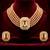 Champagne ethnic choker necklace earrings set for women & girls | gold plated | cubic zirconia crystals & beads studded