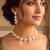 Fancy white necklace earrings set for women & girls | gold plated | crystals & pearl studded