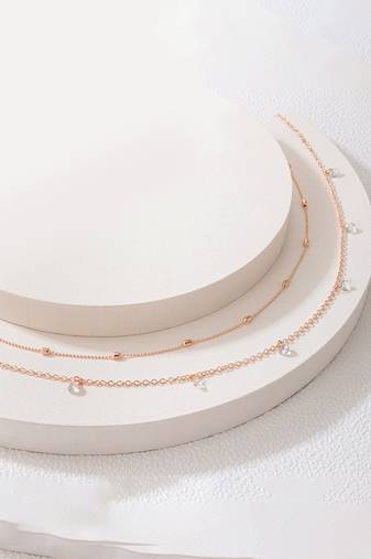 Gold plated crystal studded two layer kamarbandh belly chain wrist belt jewellery for women