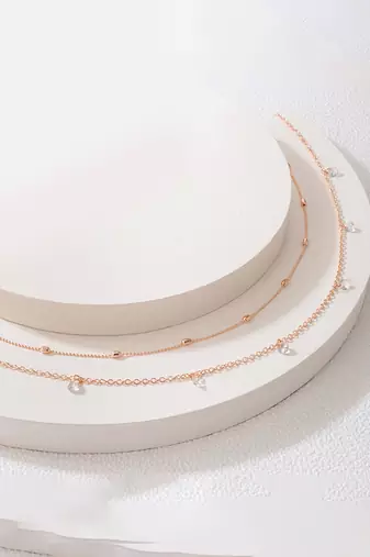 Gold plated crystal studded two layer kamarbandh belly chain wrist belt jewellery for women