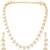 Fancy white necklace earrings set for women & girls | gold plated | crystals & pearl studded