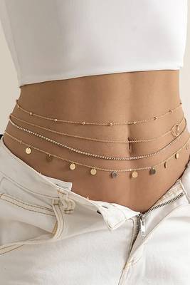 Multi layer gold plated waist belt stylish kamarband belly chain jewellery for women & girls 1