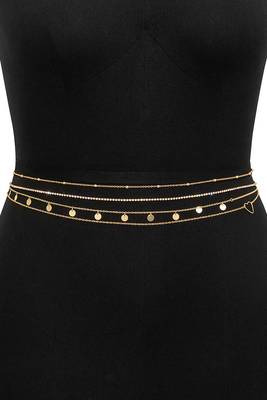 Multi layer gold plated waist belt stylish kamarband belly chain jewellery for women & girls 4