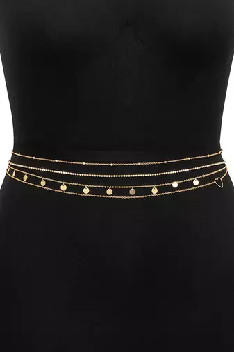 Multi layer gold plated waist belt stylish kamarband belly chain jewellery for women & girls