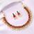 Gold plated faux ruby faux emerald & lariya studded necklace earrings set jewellery for women