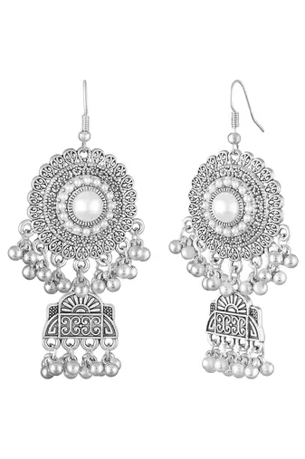 Gold plated multi crystal studded stylish hoop huggie earring jewellery for women