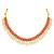 Gold plated faux ruby faux emerald & lariya studded necklace earrings set jewellery for women