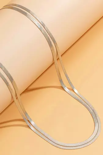 Double layer silver plated waist belly chain plain kamar bandh jewellery gift for women