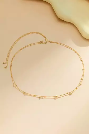 Gold plated double layer star style waist chain karmarbadhan belly chain jewellery gift & girl