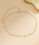 Gold plated double layer star style waist chain karmarbadhan belly chain jewellery gift & girl