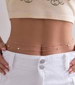 Gold plated double layer star style waist chain karmarbadhan belly chain jewellery gift & girl