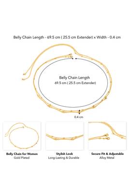Gold plated double layer star style waist chain karmarbadhan belly chain jewellery gift & girl 4