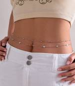 Star style silver plated waist chain kamar bandh adjustable belly chain jewellery gift
