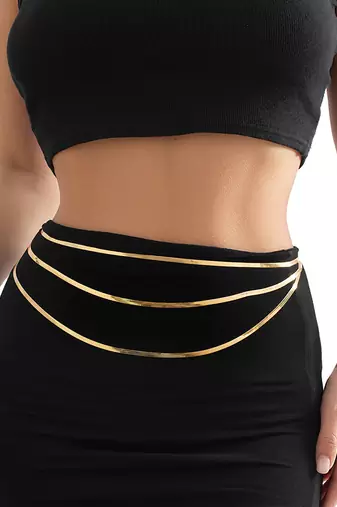 3 layer gold plated belly chain kamarbandh waist chain belt body chain jewellery for women