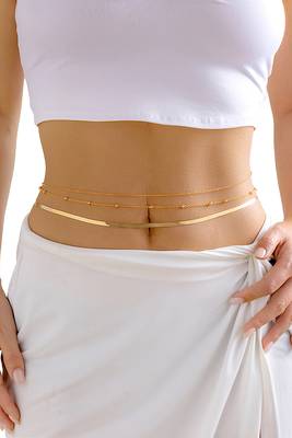 Gold plated body chain adjustable dress belly chain kamarbandh waist chain belt jewellery gift 2
