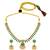 Gold plated green faux emerald studded necklace & jhumki earring traditional jewellery set