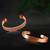 Copper cuff bracelets tibetan style hand forged with solid and high gauge kada set of 2