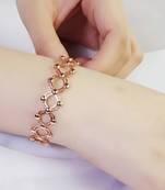 Rose gold plated fancy bracelet cum ring fashion jewellery for women & girls