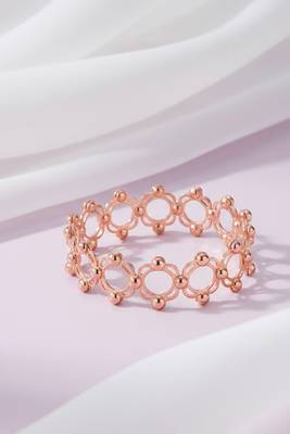 Rose gold plated fancy bracelet cum ring fashion jewellery for women & girls 2