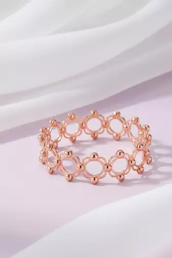 Rose gold plated fancy bracelet cum ring fashion jewellery for women & girls