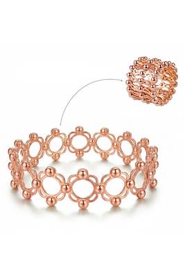 Rose gold plated fancy bracelet cum ring fashion jewellery for women & girls 4