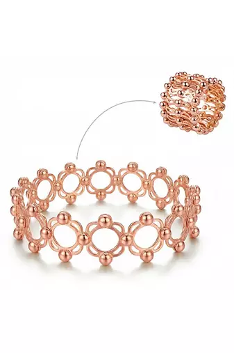 Rose gold plated fancy bracelet cum ring fashion jewellery for women & girls