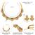 Gold plated faux ruby faux emerald studded goddess laxmi necklace & earrings set
