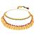 Gold plated faux ruby faux emerald studded necklace earrings set jewellery for women
