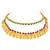 Gold plated faux ruby faux emerald studded necklace earrings set jewellery for women