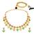 Gold plated faux ruby studded coin tassel necklace drop earring traditional jewellery set