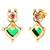 Gold plated faux ruby studded coin tassel necklace drop earring traditional jewellery set