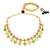 Gold plated faux ruby studded coin tassel necklace drop earring traditional jewellery set
