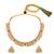 Gold plated faux ruby faux emerald studded goddess laxmi design stud earring necklace set