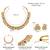 Gold plated faux ruby faux emerald studded goddess laxmi design stud earring necklace set