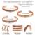 Copper cuff bracelets tibetan style hand forged with solid and high gauge kada set of 3