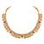 Gold plated faux ruby faux emerald studded goddess laxmi design stud earring necklace set