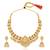 Gold plated faux kundan & beads studded necklace & jhumki earrings set ethnic jewellery