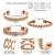 Copper cuff bracelets tibetan style hand forged with solid and high gauge kada set of 3