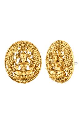 Gold plated rani pink green faux ruby faux emerald studded necklace round stud earrings set 2