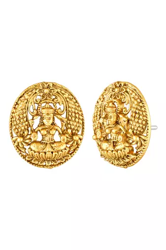 Gold plated rani pink green faux ruby faux emerald studded necklace round stud earrings set