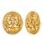 Gold plated rani pink green faux ruby faux emerald studded necklace round stud earrings set