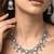 Ethnic oxidised necklace earrings set for women & girls | silver plated | crystals studded