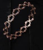 Rose gold plated cubic zirconia studded fancy bracelet cum ring jewellery for women & girls