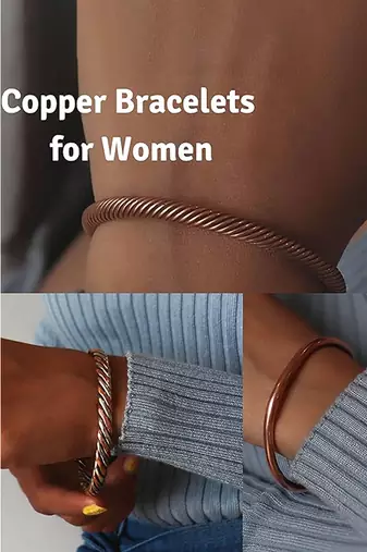 Copper cuff bracelets tibetan style hand forged with solid and high gauge kada set of 3